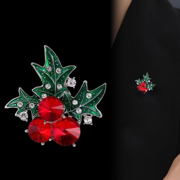 Christmas Holy Rhinestone Brooch Holiday Brooch Holy Pin Christmas Brooch Gift - Picture 2 of 5